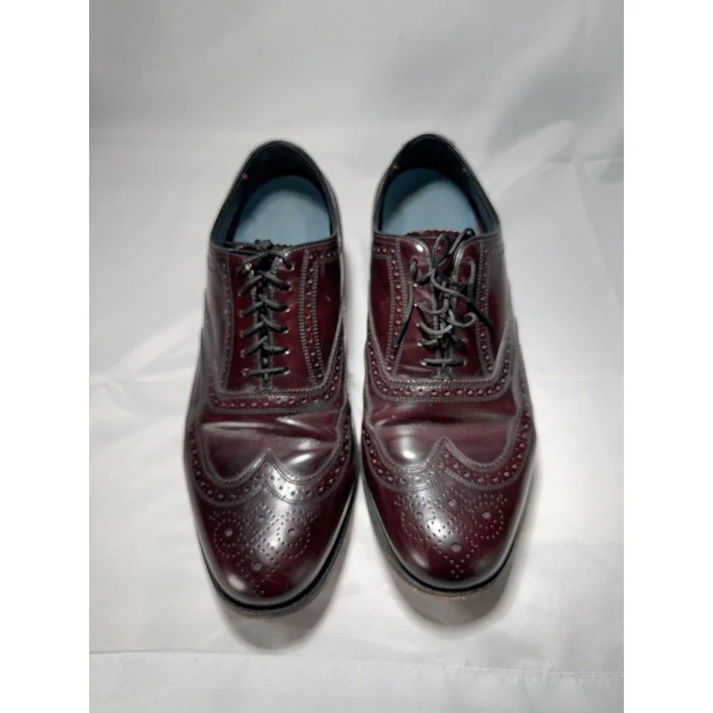 Florsheim Wingtip Longwing‎ Derby Dress Shoes Mens Size 10 Burgundy Leather Sole